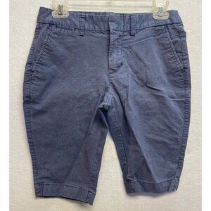 Khakis by Gap Slim City Blue White Striped Casual Shorts Size 2 Bermuda Style